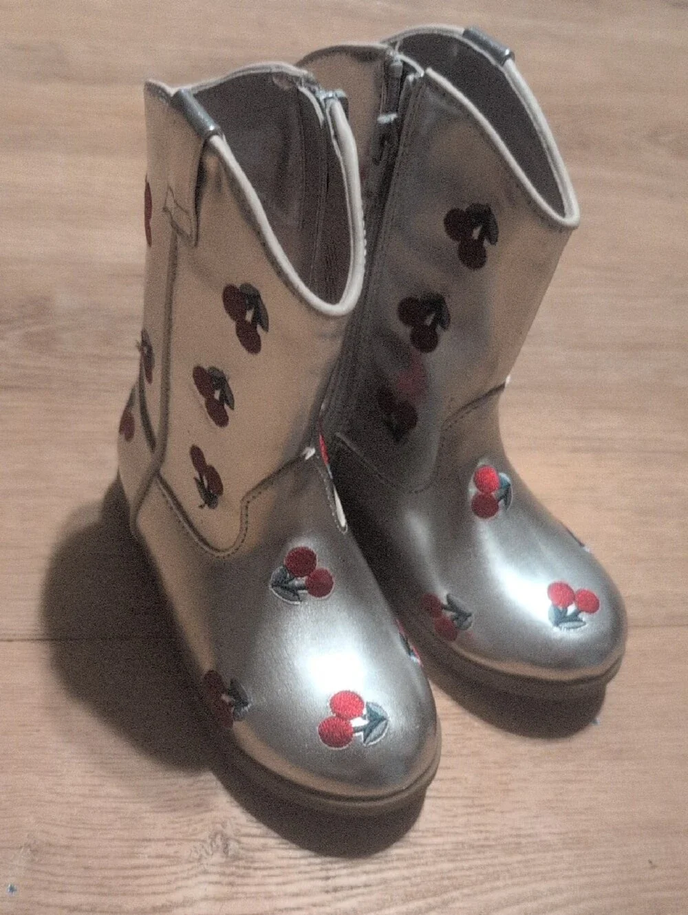 Tucker + Tate Toddler Girls Silver Cherry Embroidered Cowboy Boots